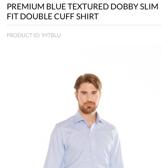 NWT. Savile Row Co. textured blue slim-fit shirt - Picture 1 of 4